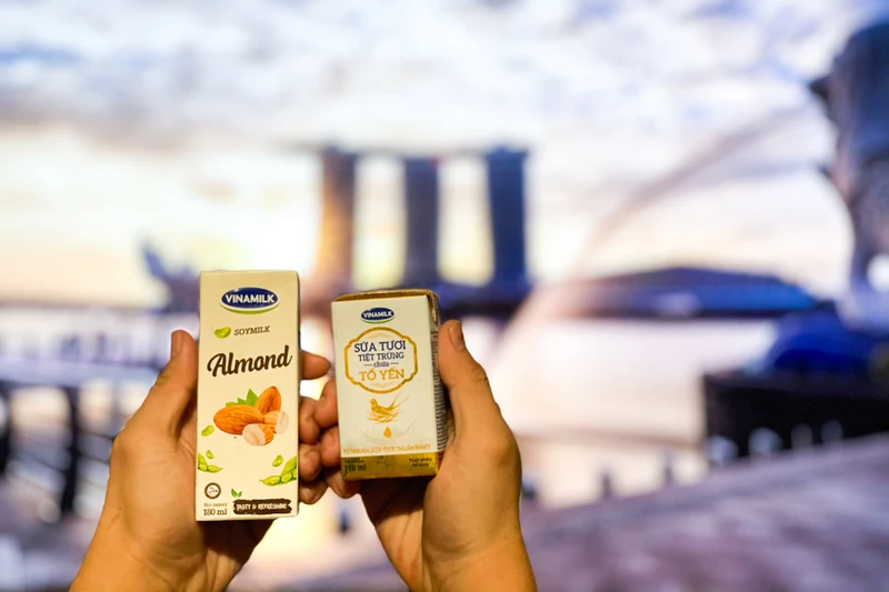 Các dòng sản phẩm mới như sữa tươi, sữa hạt được Vinamilk tích cực đẩy mạnh tại các thị trường mới như Singapore, Hàn Quốc… (Ảnh: VNM)