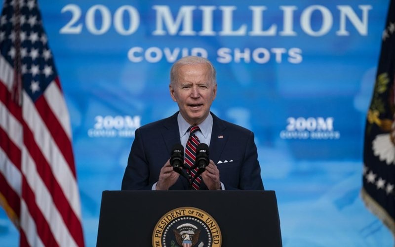 Tổng thống Biden có bài phát biểu tại Nhà trắng, ngày 21-4. (Ảnh: AP)