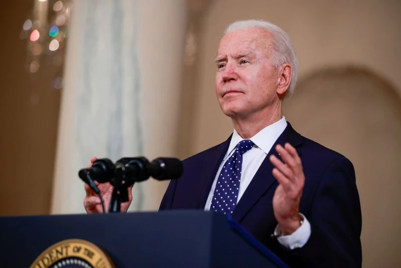 Tổng thống Mỹ Joe Biden phát biểu tại Nhà trắng ngày 20-4. Ảnh: Reuters.