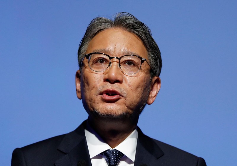 Giám đốc điều hành mới của Honda Motor Toshihiro Mibe tại cuộc họp báo ở Nhật Bản ngày 23-4. Ảnh: Reuters.