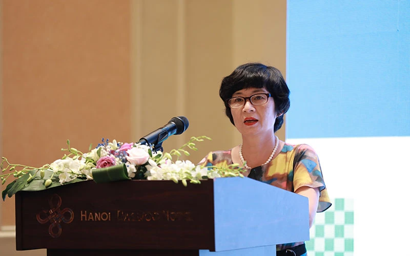Bà Nguyễn Thị Lê Hoa, Giám đốc PSI Việt Nam phát biểu.