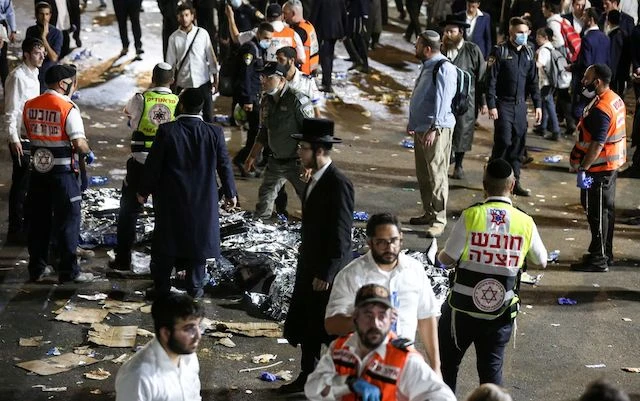 Hiện trường vụ giẫm đạp tại Israel làm ít nhất 45 người chết. (Ảnh: Reuters)
