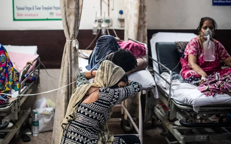 Bên trong phòng điều trị người bệnh Covid-19 tại Delhi, Ấn Độ. (Ảnh: Getty Images)