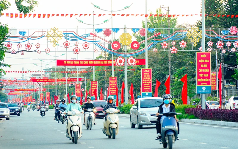 Một góc thành phố Điện Biên Phủ (tỉnh Điện Biên) hôm nay.
