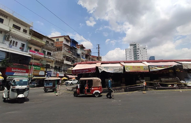 Chợ Cũ tại trung tâm Phnom Penh tiếp tục đóng cửa để phòng dịch Covid-19 