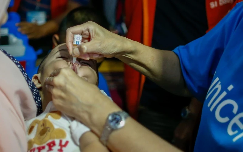 Chiến dịch vaccine ngừa bại liệt tại Philippines, tháng 10-2019. (Ảnh: UNICEF)