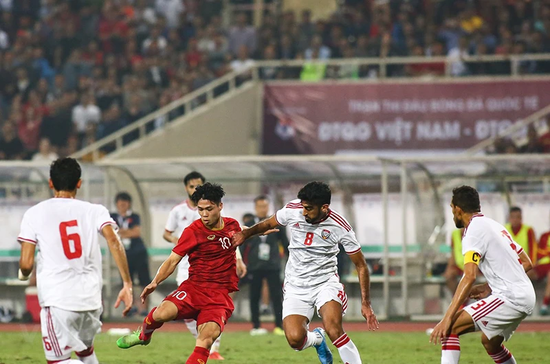 Tuyển Việt Nam sẽ đối đầu UAE vào ngày 15-6. (Ảnh: HIỂN NGHUYỄN/Vietnam+)