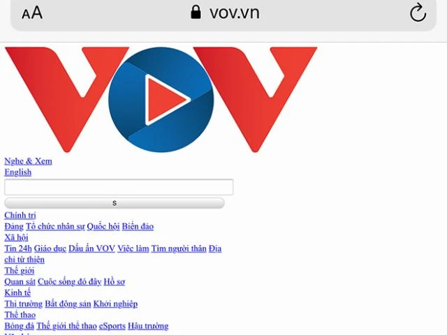 Báo điện tử VOV bị tấn công mạng.