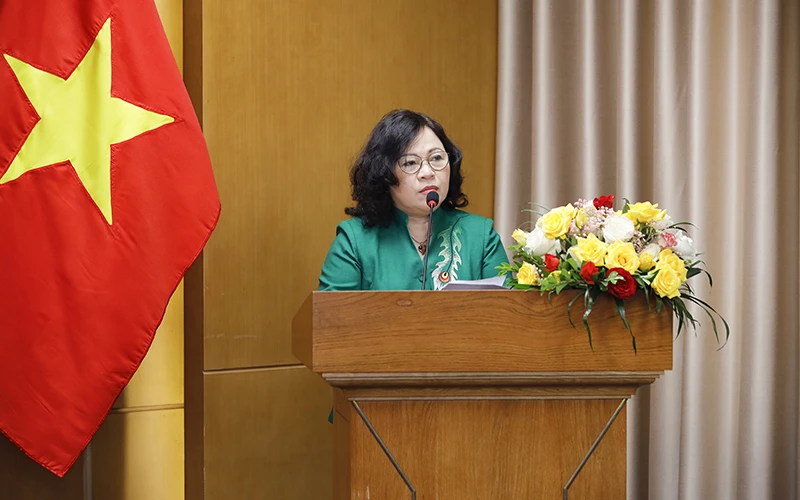 TS Ngô Thị Minh, Thứ trưởng Bộ Giáo dục và Đào tạo phát biểu khai mạc hội thảo.