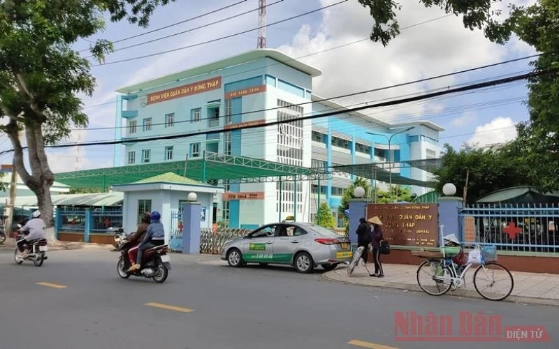 Bệnh viện Quân Dân y Đồng Tháp trưa 25-6, trước thời điểm chính thức phong tỏa.