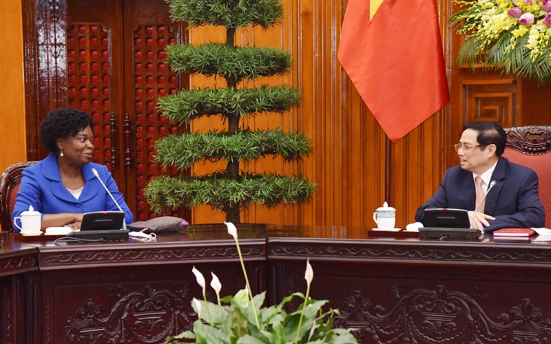 Thủ tướng Chính phủ Phạm Minh Chính tiếp bà Victoria Kwakwa, Phó Chủ tịch WB phụ trách khu vực Đông Á và Thái Bình Dương.