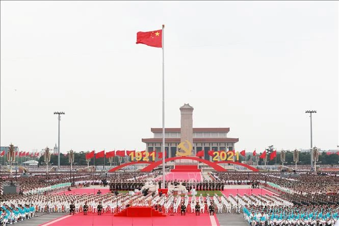 Lễ kỷ niệm 100 năm thành lập Đảng Cộng sản Trung Quốc ở Bắc Kinh, ngày 1/7/2021. Ảnh: THX/TTXVN