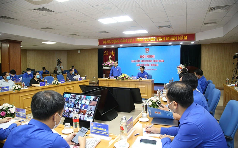 Toàn cảnh Hội nghị Ban Chấp hành T.Ư Ðoàn TNCS Hồ Chí Minh lần thứ 9, khóa XI.