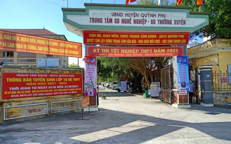 Điểm thi số 36 đặt tại Trung tâm Trung tâm Giáo dục nghề nghiệp - Giáo dục thường xuyên huyện Quỳnh Phụ, tỉnh Thái Bình.
