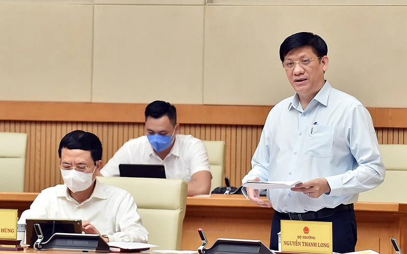 Bộ trưởng Nguyễn Thanh Long phát biểu tại cuộc họp.