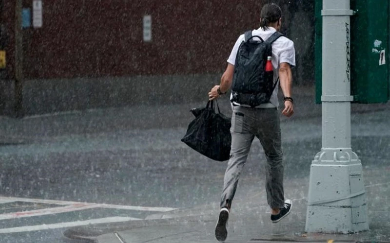 Mưa lớn trút xuống New York, ngày 8/7. (Ảnh: Getty Images)