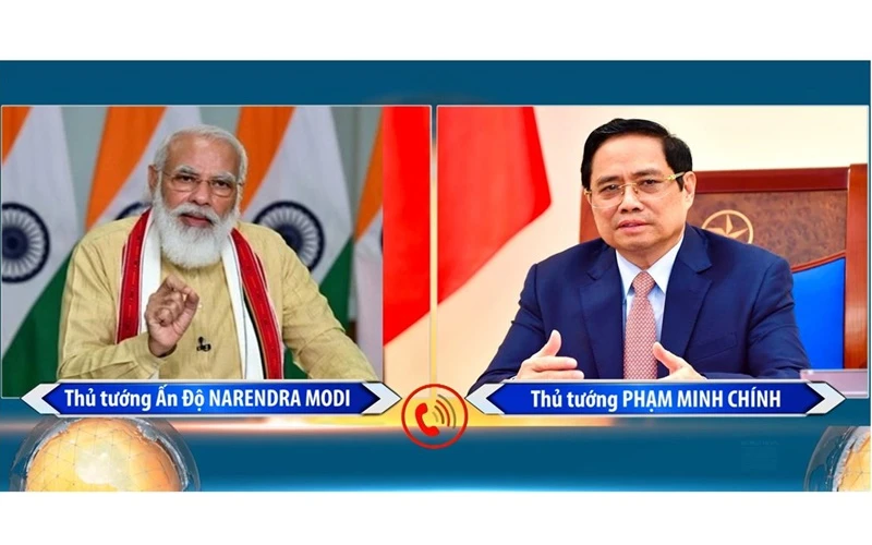 Thủ tướng Phạm Minh Chính điện đàm với Thủ tướng Ấn Độ Narendra Modi.