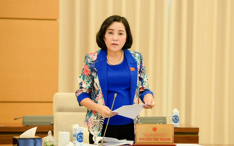 Trưởng Ban Công tác đại biểu, Phó trưởng Tiểu ban Nhân sự của Hội đồng Bầu cử Quốc gia Nguyễn Thị Thanh. Ảnh: DUY LINH