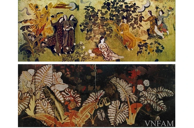 Tác phẩm sơn mài “Bình phong” của Nguyễn Gia Trí, một trong những Bảo vật quốc gia Việt Nam. (Nguồn: Bảo tàng Mỹ thuật Việt Nam)