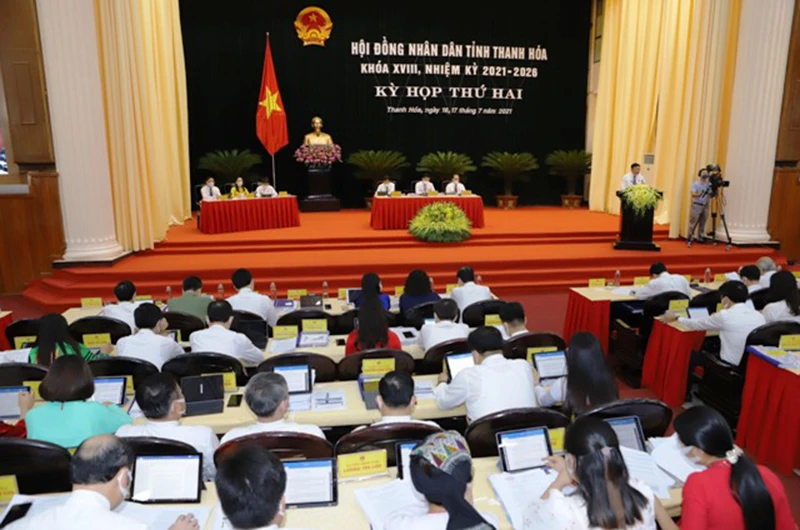 Toàn cảnh kỳ họp lần thứ 2, Hội đồng nhân dân tỉnh Thanh Hóa khóa XVIII.