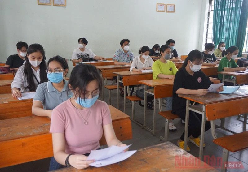 Các thí sinh dự thi Kỳ thi tốt nghiệp trung học phổ thông năm 2021 tại Đà Nẵng. 