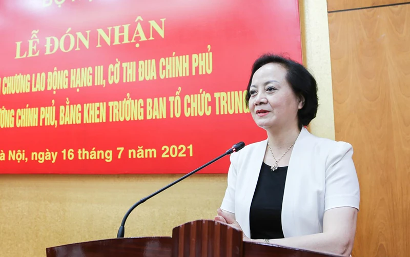 Đồng chí Phạm Thị Thanh Trà, Ủy viên Ban Chấp hành Trung ương Đảng, Bộ trưởng Nội vụ.