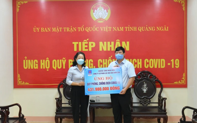 Người lao động BSR chung tay ủng hộ Quỹ phòng, chống dịch Covid-19 tỉnh Quảng Ngãi