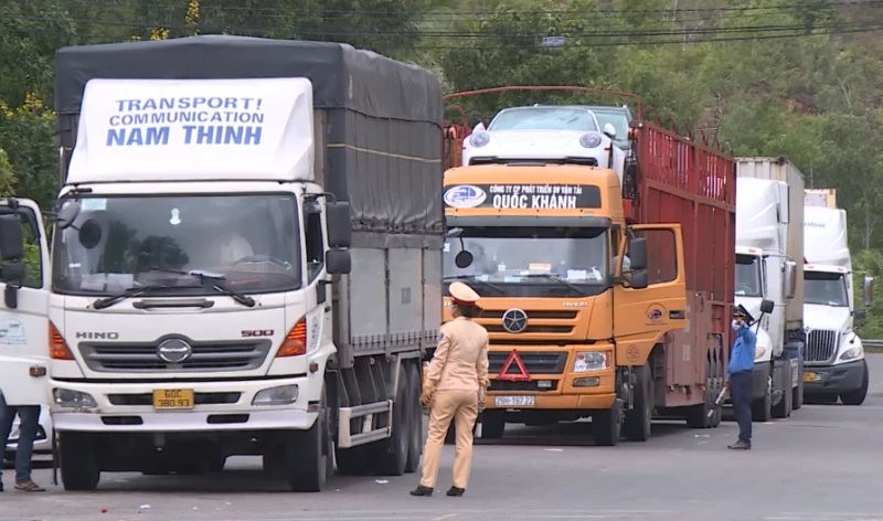 Tỉnh Bình Định đang tăng cường kiểm soát đối với các xe tải đường dài, xe khách... đi qua địa bàn.