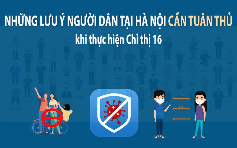 Những lưu ý người dân tại Hà Nội cần tuân thủ khi thực hiện Chỉ thị 16