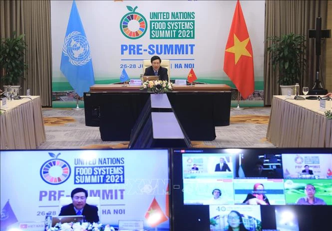 Phó Thủ tướng Phạm Bình Minh phát biểu tại Hội nghị trù bị Hội nghị Thượng đỉnh Hệ thống lương thực thế giới. Ảnh: Lâm Khánh/TTXVN