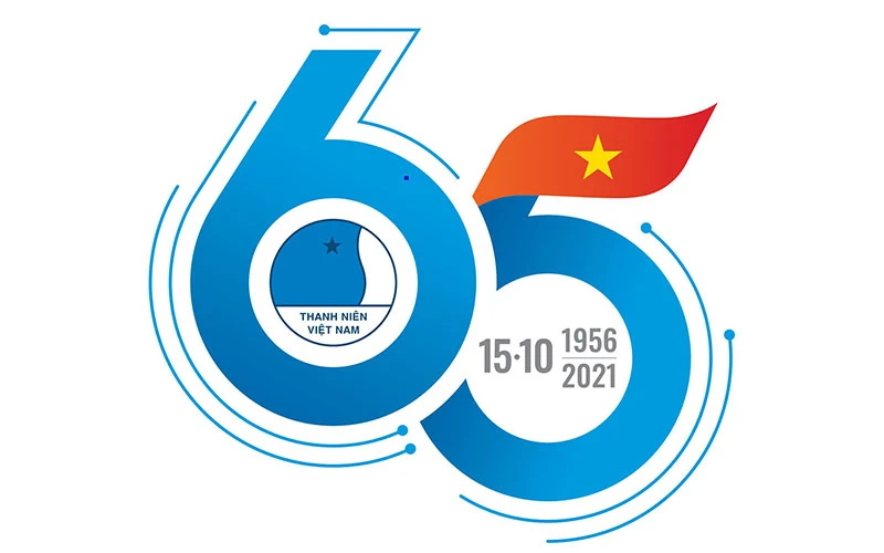 Biểu trưng của Hội Liên hiệp Thanh niên Việt Nam nhân kỷ niệm 65 năm Ngày truyền thống.