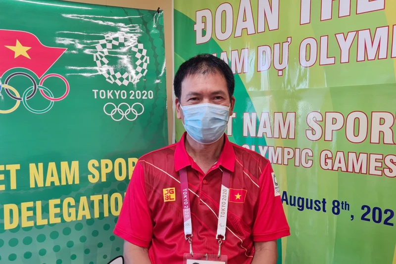 Trưởng đoàn Trần Đức Phấn tại Olympic Tokyo 2020. (Ảnh: Đoàn thể thao Việt Nam)