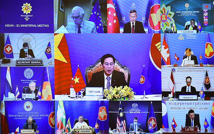 Hội nghị Bộ trưởng Ngoại giao ASEAN - EU. Ảnh: BỘ NGOẠI GIAO