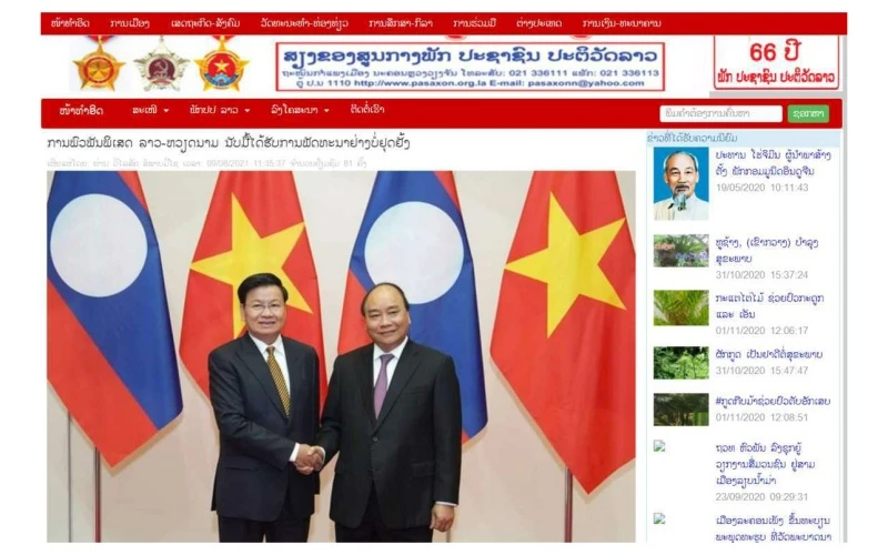 Báo điện tử của Báo Pasaxon với bài viết “Mối quan hệ đặc biệt Lào - Việt Nam không ngừng phát triển”, ngày 9/8.