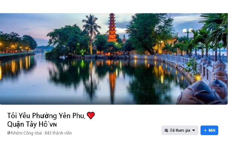 Một nhóm Facebook cộng đồng dân cư tại phường Yên Phụ (quận Tây Hồ, Hà Nội) do Đoàn Thanh niên Công an tổ chức để giúp đỡ người dân, nhất là trong những ngày giãn cách.