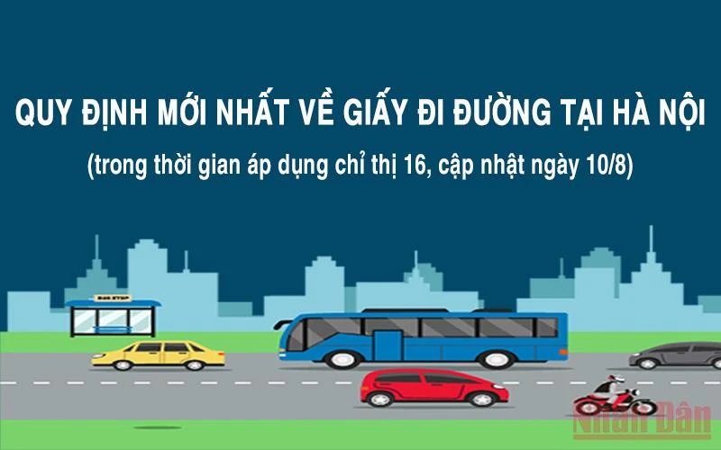 Quy định mới nhất về Giấy đi đường tại Hà Nội khi áp dụng Chỉ thị 16