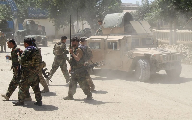 Lực lượng an ninh Afghanistan tại tỉnh Kunduz, ngày 22/6/2021. (Ảnh: Reuters)