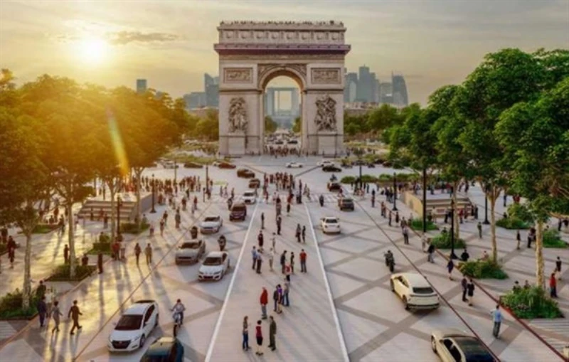 Phác thảo về thiết kế mới đại lộ Champs-Elysees, Pháp. (Ảnh: CNN)