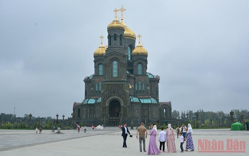 Quần thể công trình mang tên Nhà thờ Chính của Lực lượng Vũ trang Liên bang Nga, tọa lạc tại Công viên Patriot, ngoại ô thủ đô Moskva. Ảnh: TRỊNH DŨNG