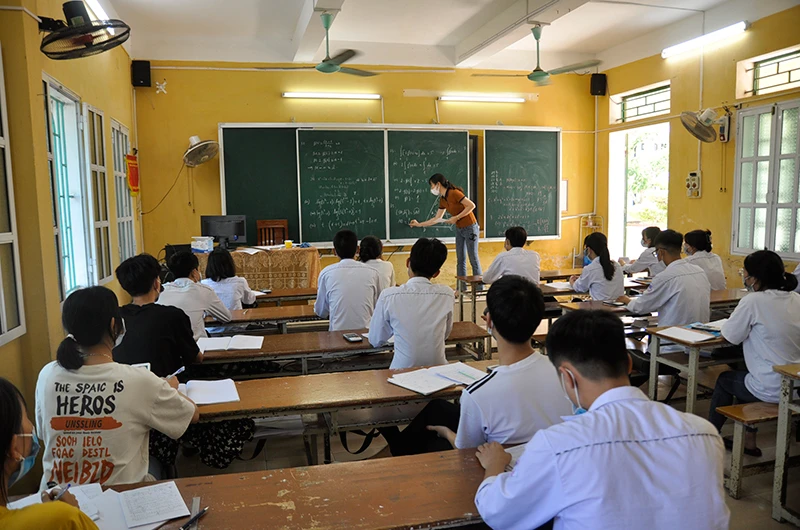 Giờ học của học sinh Trường THPT Nam Đông Quan (huyện Đông Hưng, tỉnh Thái Bình).