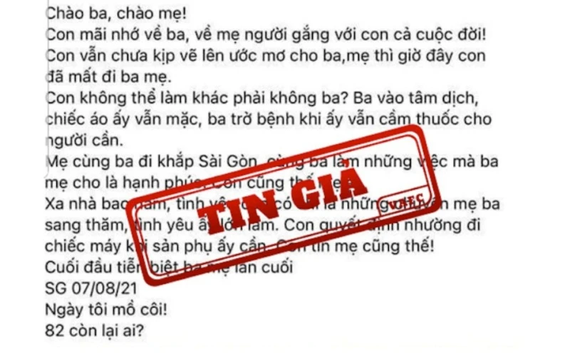 Nội dung sai sự thật đăng trên Facebook Trần Khoa.