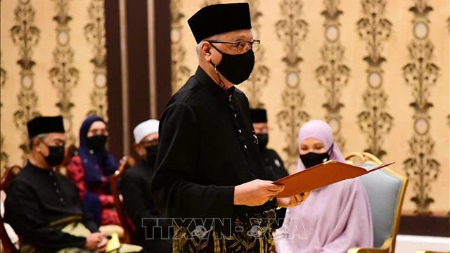 Ông Ismail Sabri Yaakob tuyên thệ nhậm chức Thủ tướng Malaysia tại Hoàng cung, ở Kuala Lumpur ngày, 21/8/2021. (Ảnh: TTXVN)
