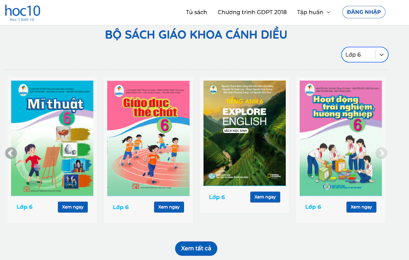 Các sách giáo khoa Cánh Diều được mở trên bản điện tử phục vụ học sinh, giáo viên, phụ huynh 