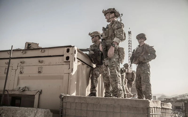 Binh sĩ Mỹ tham gia bảo đảm an ninh tại sân bay ở Kabul, Afghanistan. Ảnh REUTERS