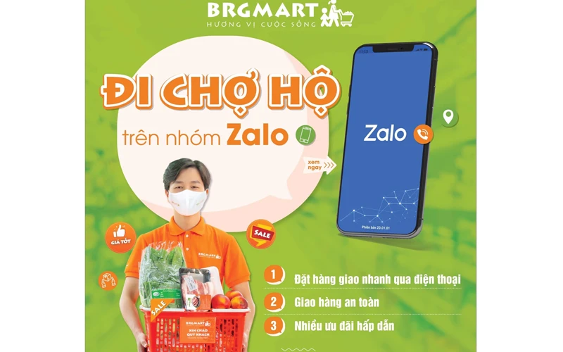 Hệ thống siêu thị BRG mart triển khai đặt hàng qua ứng dụng Zalo.