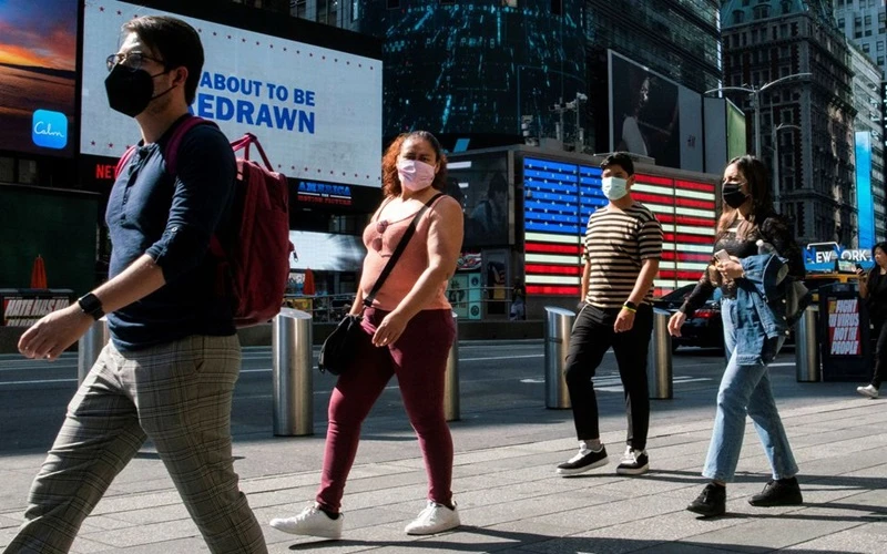 Khu vực gần Quảng trường Thời đại tại New York, Mỹ, ngày 23/7. (Ảnh: Reuters)