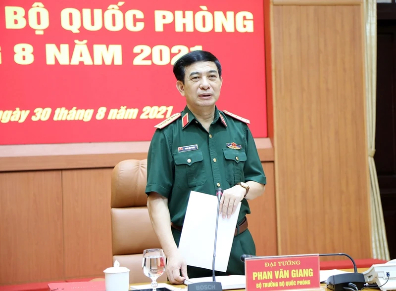 Đại tướng Phan Văn Giang phát biểu chỉ đạo tại hội nghị. (Ảnh: Báo Quân đội nhân dân).
