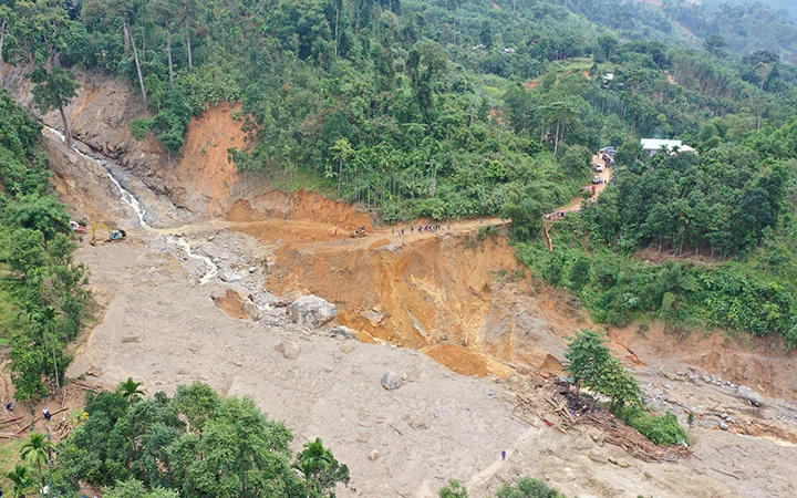 Vụ sạt lở đất tại xã Trà Leng, huyện Nam Trà My, tỉnh Quảng Nam tháng 10 năm 2020 (Ảnh: Ban chỉ đạo Trung ương về Phòng, chống thiên tai)