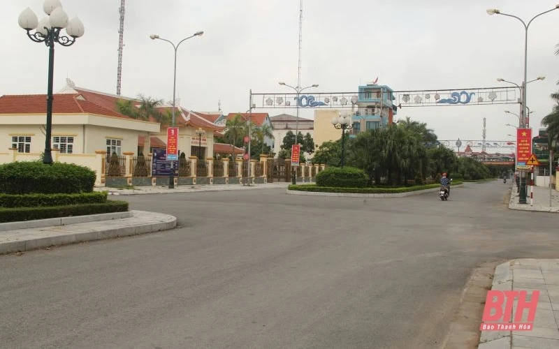 Huyện Nga Sơn thực hiện giãn cách xã hội theo Chỉ thị 16. (Ảnh: Báo Thanh Hóa)
