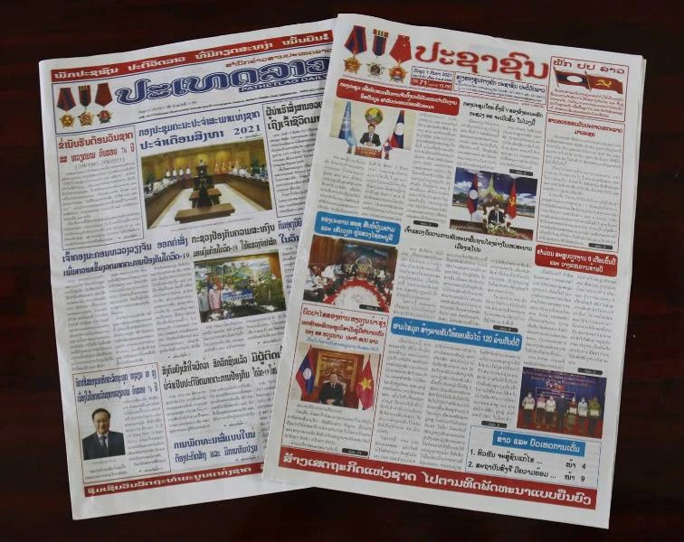 Ngày 1/9, trang nhất các tờ báo lớn của Lào đăng phát biểu của Đại sứ Việt Nam tại Lào Nguyễn Bá Hùng nhân dịp 76 năm Quốc khánh Việt Nam.